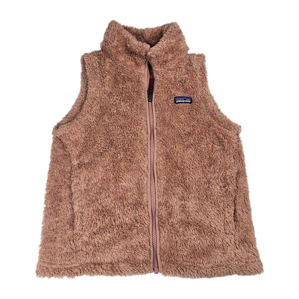Patagonia Los Gatos Fleece Vest Girls M 10 Dusty Rose Pink High Pile 65490